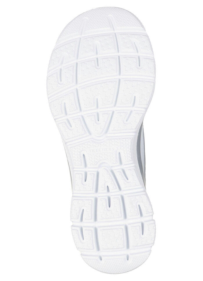 SKECHERS, stylische Damen-Sneaker, mit geformter Slip-Ins Fersenplatte WEISS-SILBER